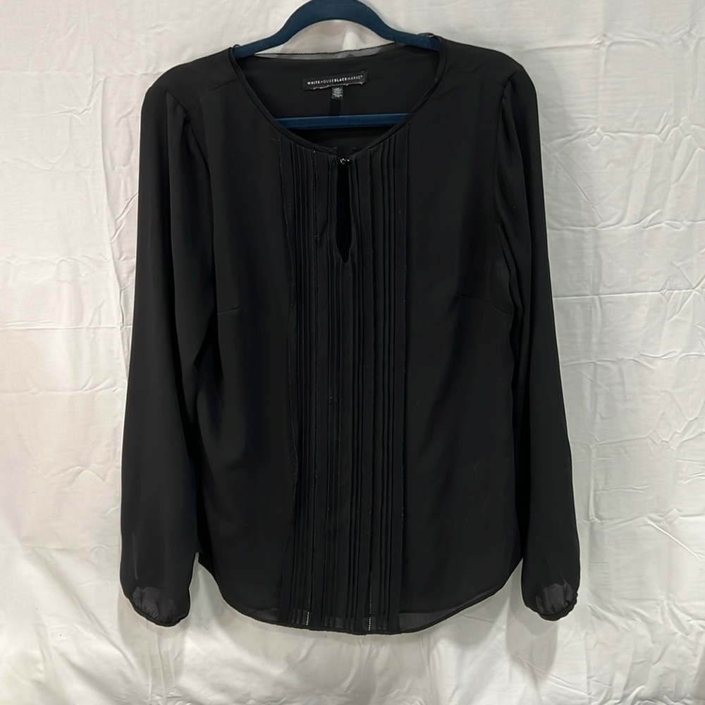 White House Black Market sheer long sleeve top